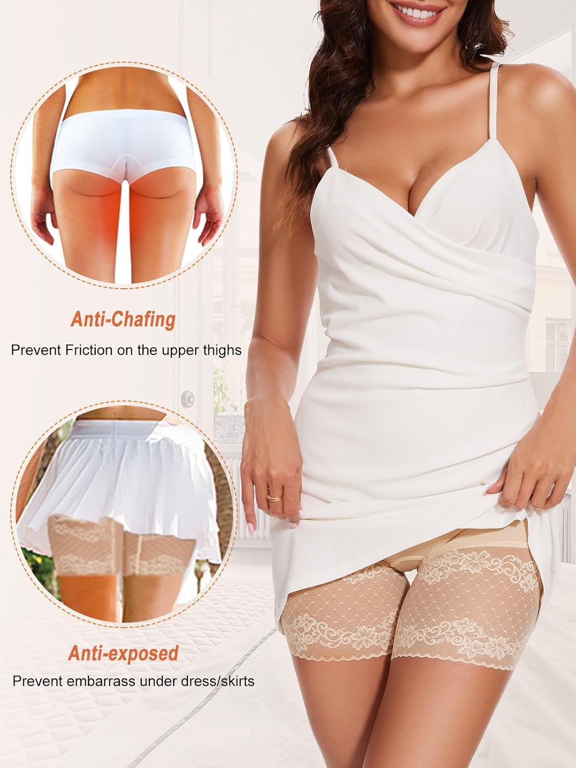 Lace Slip Shorts for Under Dresses Tummy Control Butt Lifter High Waisted Under Shorts Bodyshorts Shapewear - Image 5