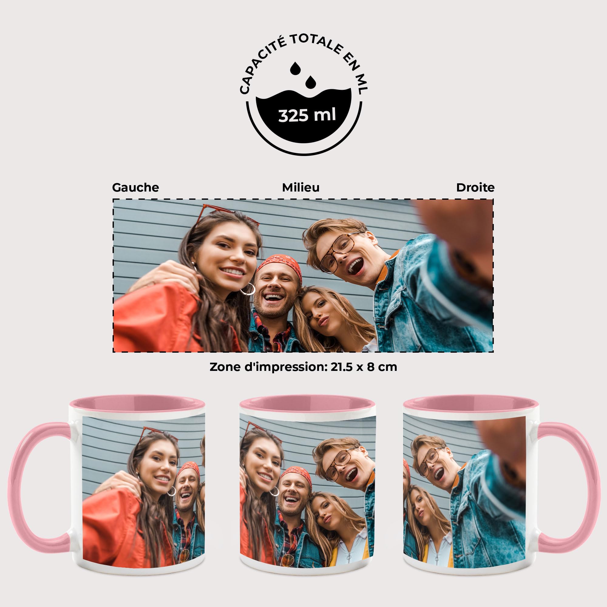 Tasse Personnalisable Photo Texte 365 Ml - Mug Café Personnalisé Cimpress