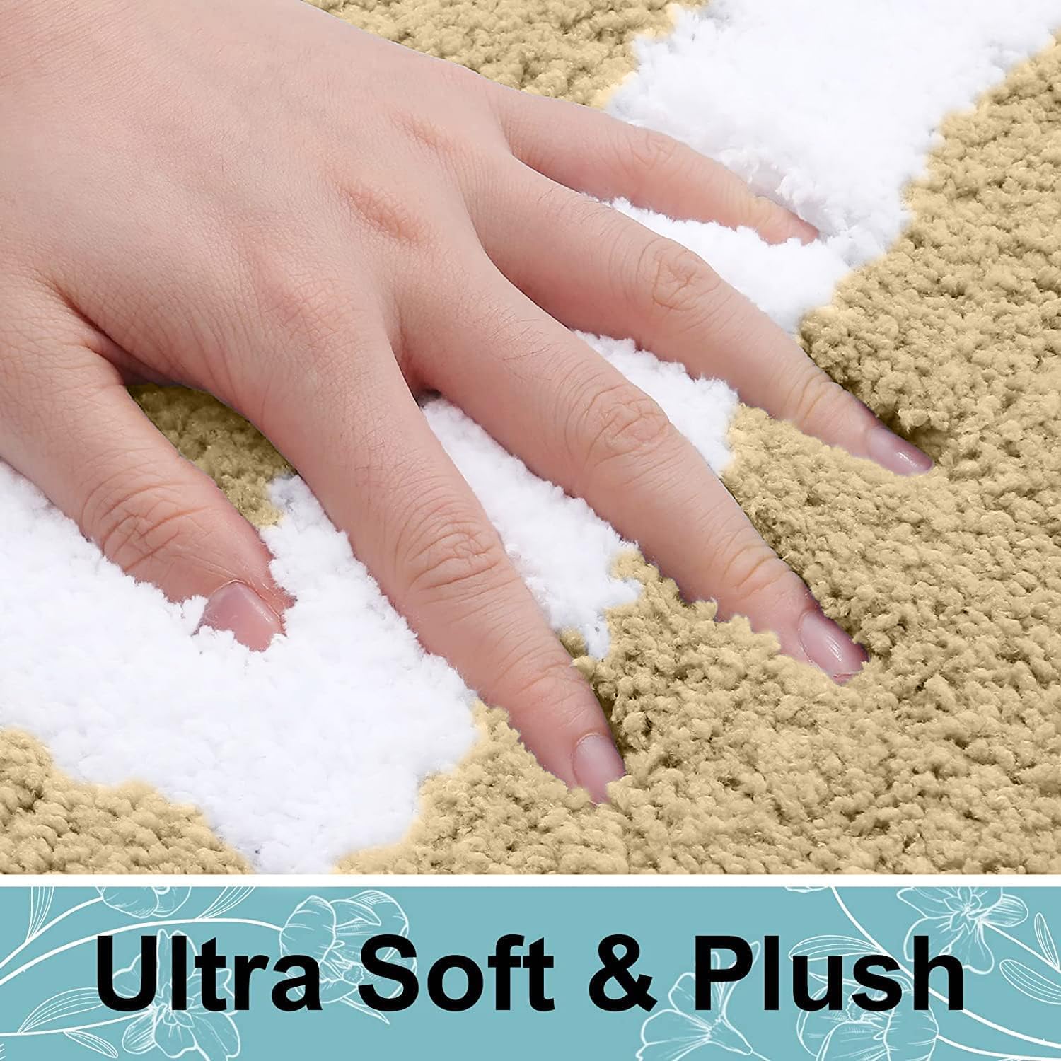 Homaxy Alfombra de baño antideslizante y lavable, suave microfibra, 60 x 120 cm, color beige