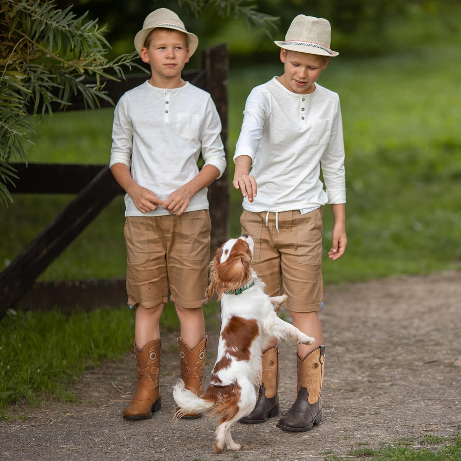 Rollda Boys Cowboy Boots Kids Western Boots Square Toe Girls Cowgirl Boots for Toddler/Little Kid/Big Kid - Image 5