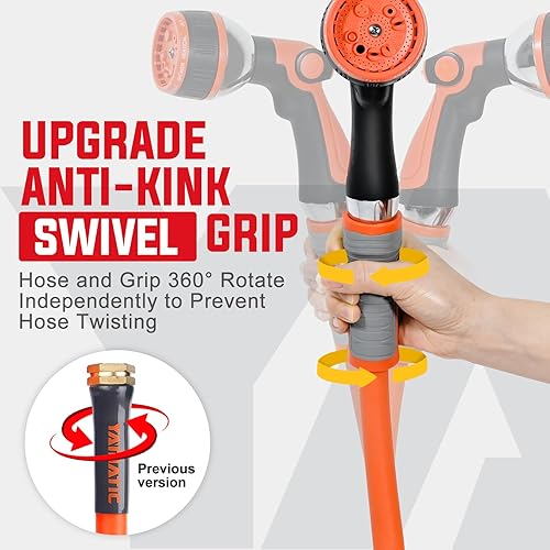 Miniatura 3 de YAMATIC Manguera de jardín de 5/8 pulgadas x 75 pies, manguera de agua ultra flexible con 2 juegos de manguera de jardín de acero inoxidable juego