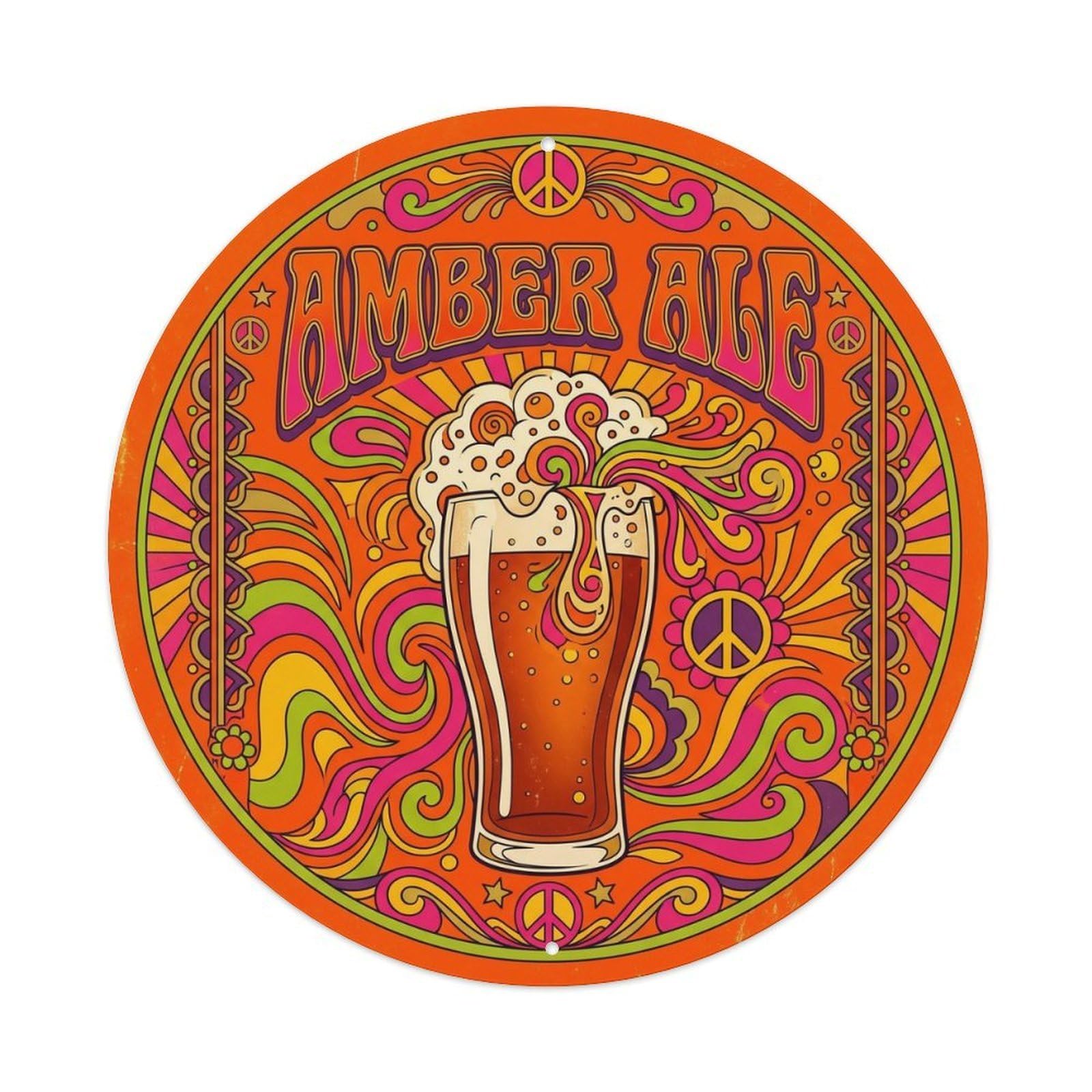 Amber Ale Beer Pub Culture Traditional Festival Brew Metal Tin Sign