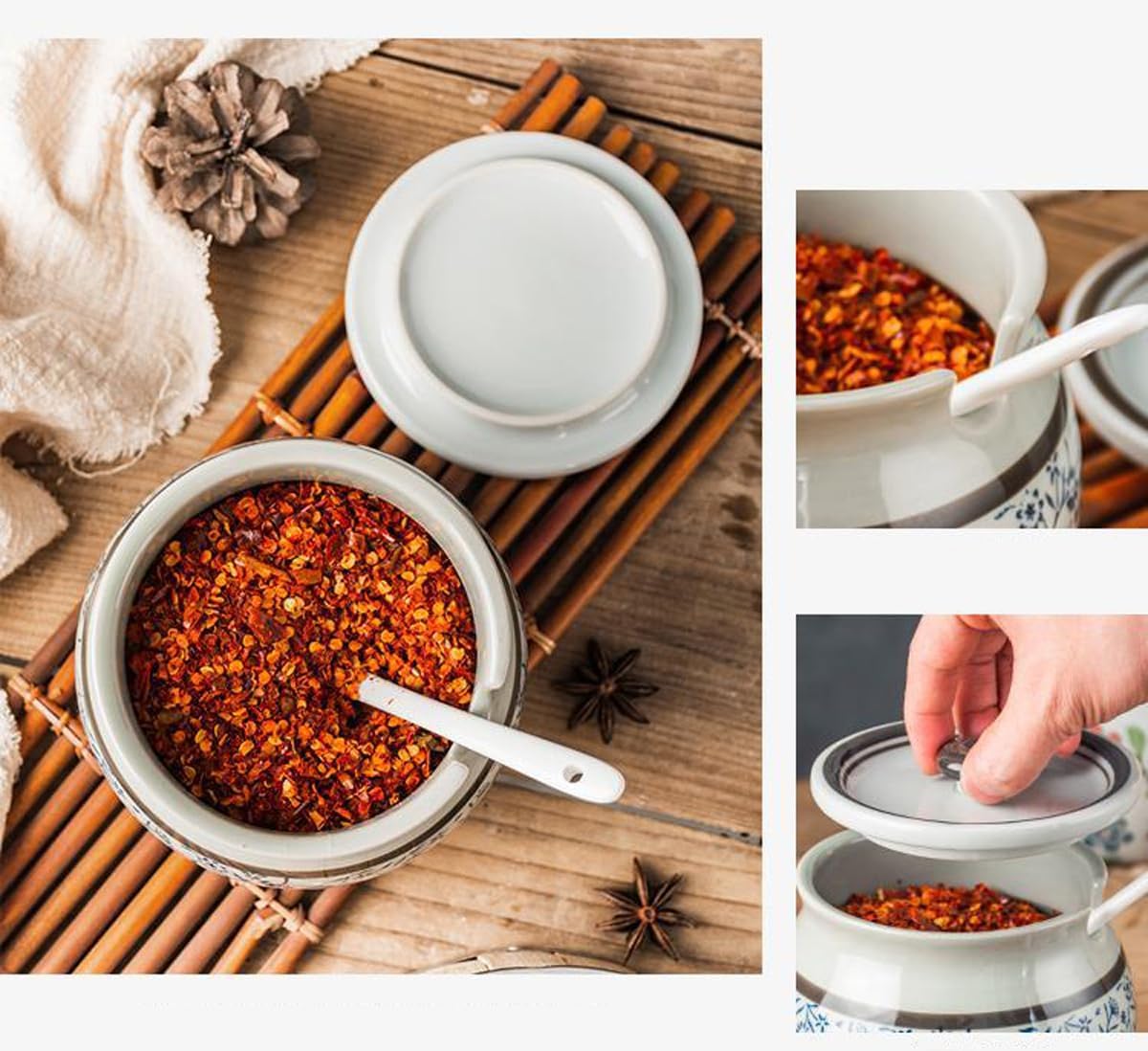 Sugar Bowl ,sugar pot, Sugar Bowl with Lid ,Ceramic Sugar Bowls for Sugar Seasoning, Sugar Bowl with Lid, Sugar Container for Coffee Bar, Sugar Jar Sugar Dispenser Bowl,#B,S ( Color : #C , Size : S )