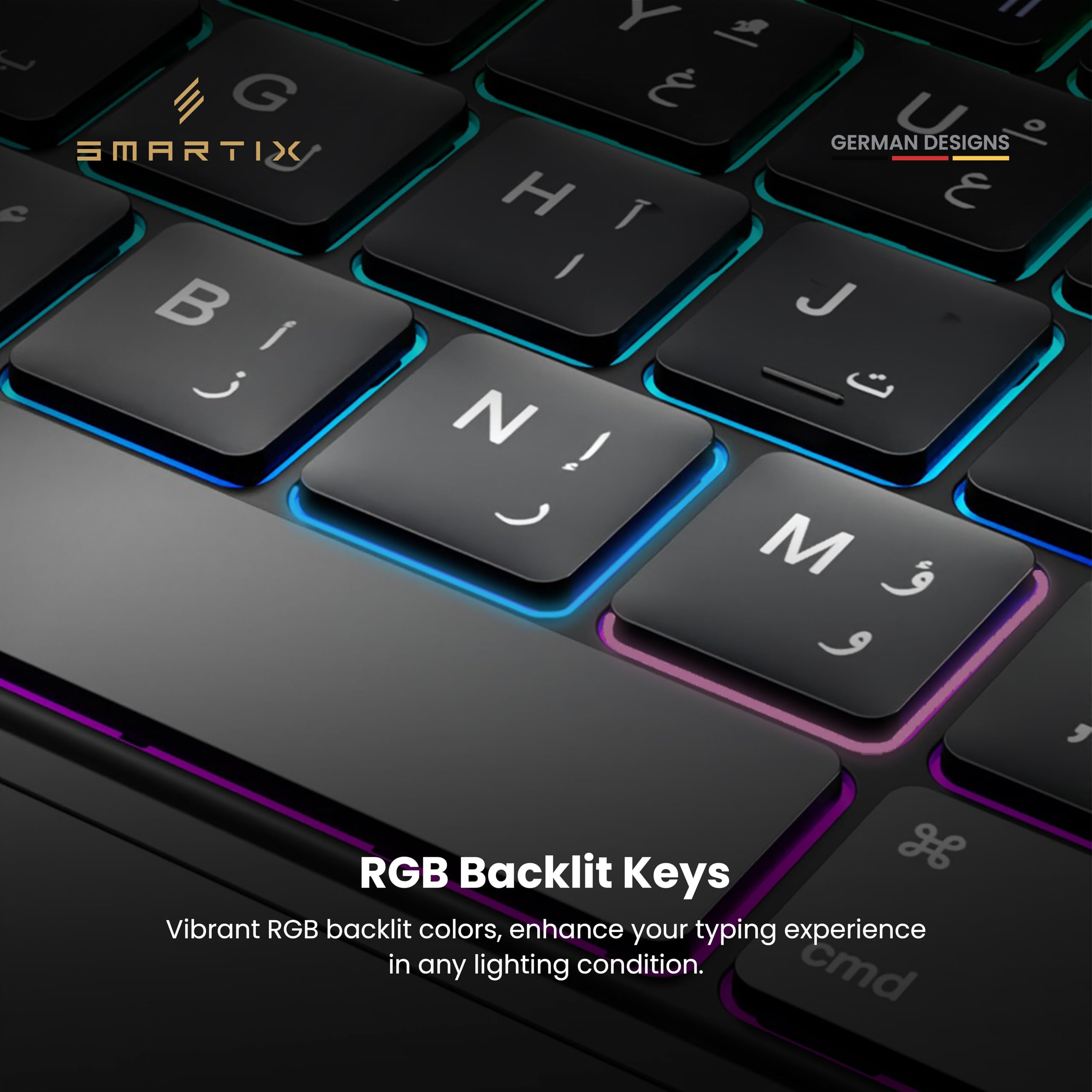 Smartix Premium Magnetic Backlit Keyboard Case with Trackpad for