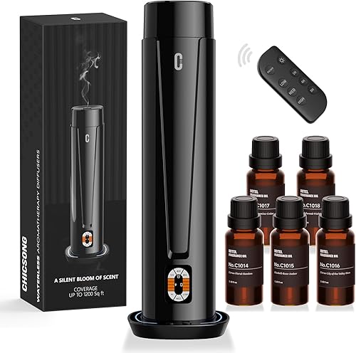 Difusor de aroma sin agua, cobertura de 1200 pies cuadrados, difusor de aceite esencial con control remoto, difusor de aromaterapia silencioso con