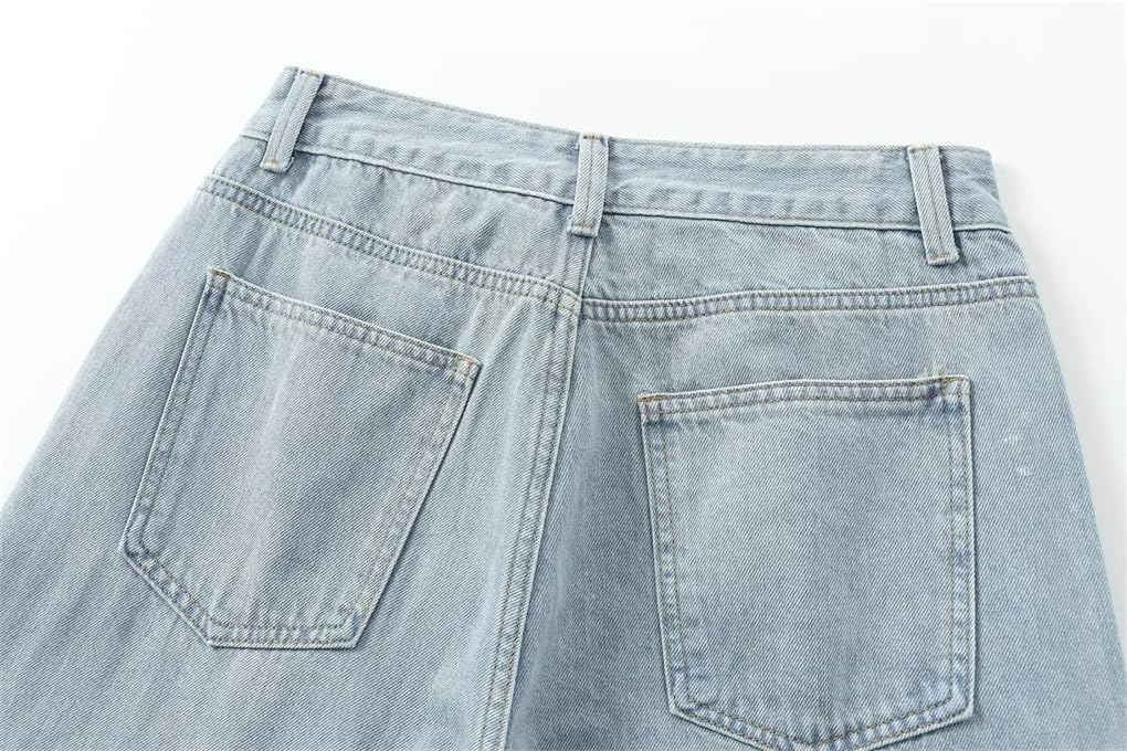 Women's Vintage Zipper High Waist Wide Leg Pants