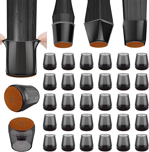 Miniatura 1 de BALEINE - Protectores de silicona para patas de silla, tapas protectoras de patas de taburete, tapas antideslizantes para patas de silla para suelos
