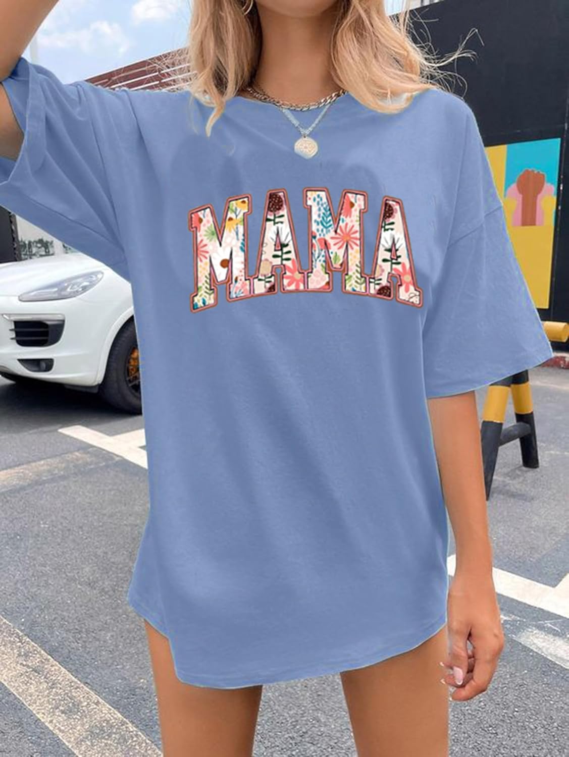 Oversized Cool Moms Shirt for Women Baseball Mama Print T-Shirts Funny Mommy Short Sleeve Casual Tops - Image 2