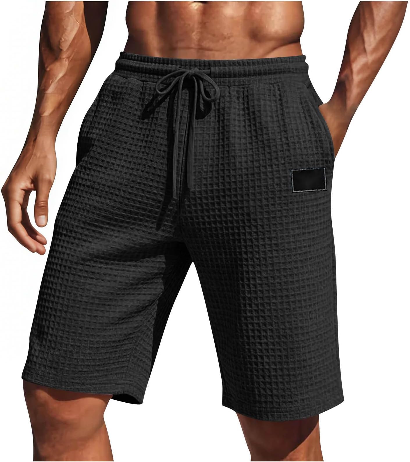 Mens Sweat Shorts Drawstring Elastic Waist Casual Lounge Shorts Bermuda Athletic Gym Workout Shorts with Pockets