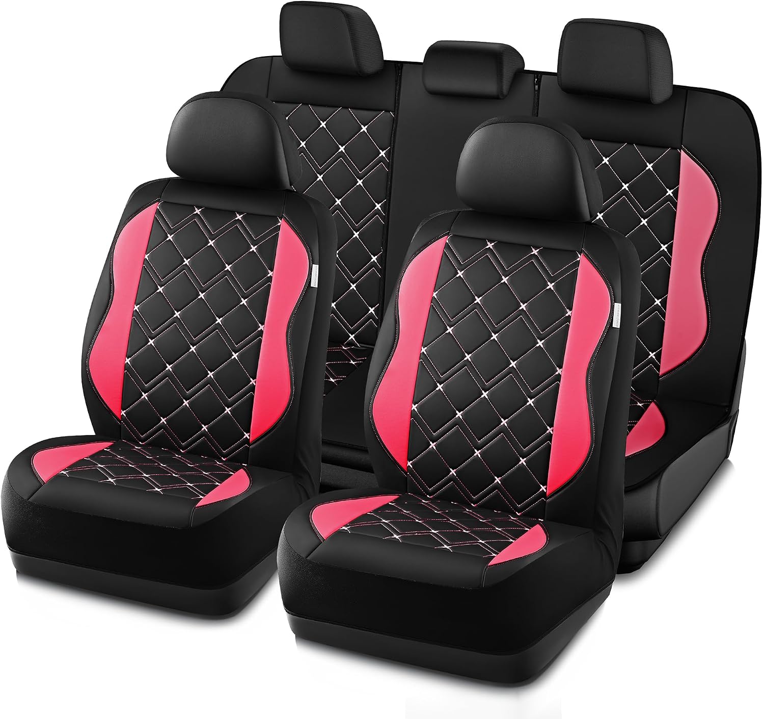 Road Comforts Seat Covers, Premium Leather Car Seat Covers Full Set for Women Girls,Airbag Compatible, Automotive Seat Covers Universal Fit Most Cars,Vans,Truck,SUV