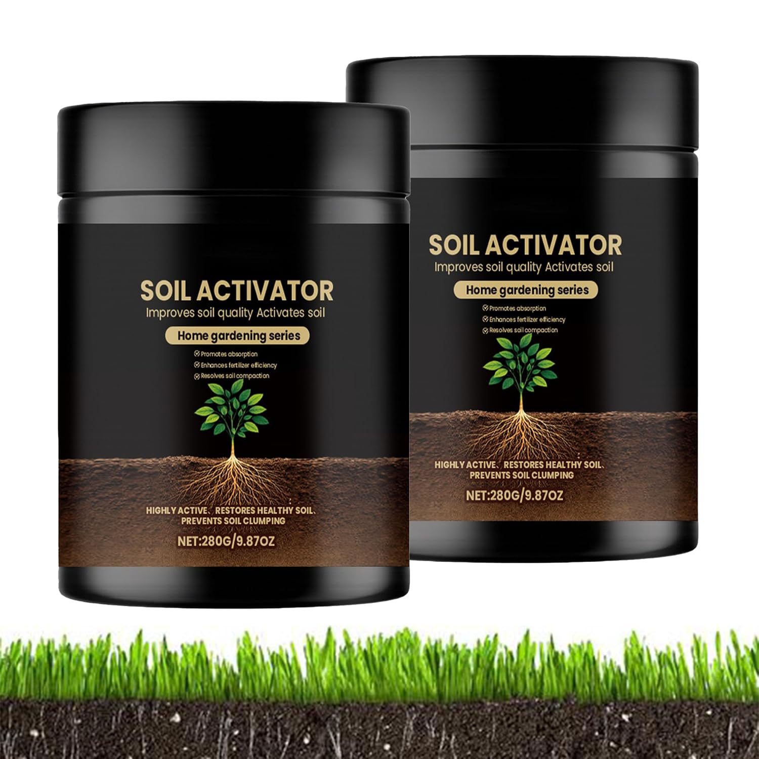 Soil Activator for Plants 2 x 280 g Soil Activator Promotes Nutrient Absorption Soil Activator for Vegetables Indoor Plants Soil Activator Lawn Liquid Fertiliser for Soil Improvement Plant
