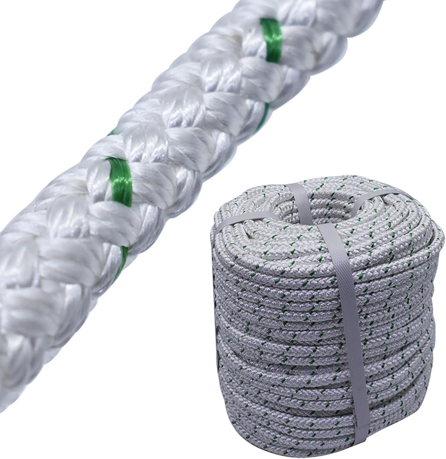 WFLNHB 3/8in x 200ft 4800lbs Breaking Strength Double Braid Polyester Rope