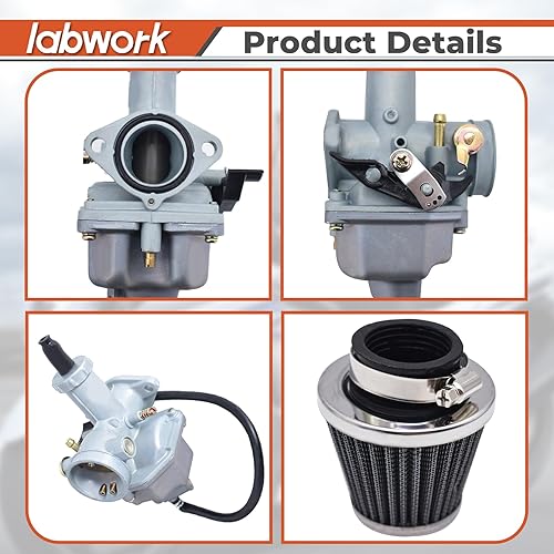 Miniatura 5 de labwork Repuesto de carburador PZ26 de 1.024 in para CB125 CRF150 XL125S XR Reemplazo para TRX250 250EX XR100 XR100R Recon 125cc y ATC185 ATC185S
