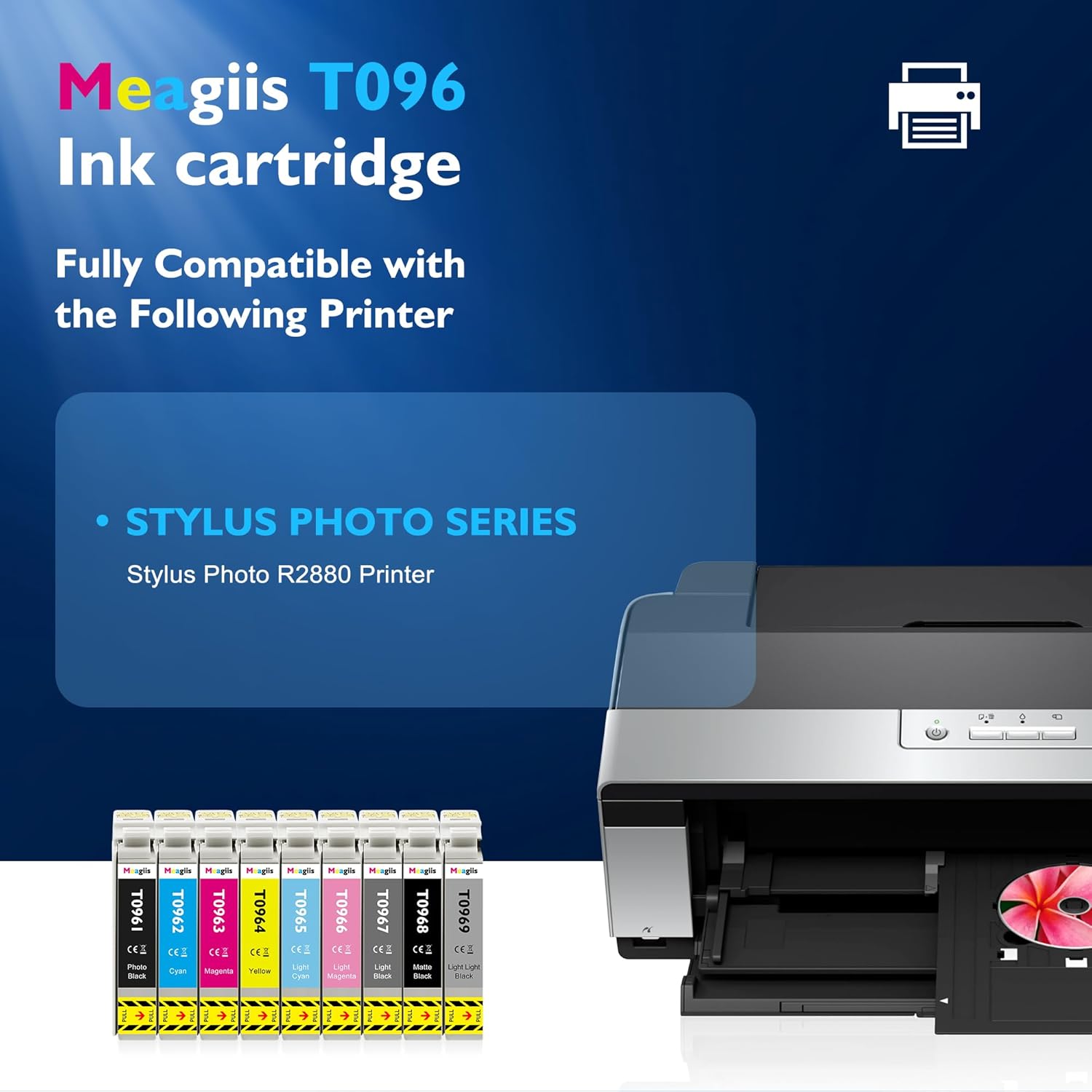 Remanufactured T096 96 Ink Cartridge R2880 Ink Cartridges 9-Color Set T0961 T0962 T0963 T0964 T0965 T0966 T0967 T0968 T0969 Ink Use for Stylus Photo R2880 Printer