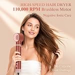 MaxAir Worldwide Dual Voltage Hair Dryer Brush Hot Air Styler Autowrap Curler Air Hair Straightener PARWIN PRO Blow Dryer Brush Smooth Frizz Flyaways,Volumize,Wet to Dry Straight,Detangle Cord,Amber