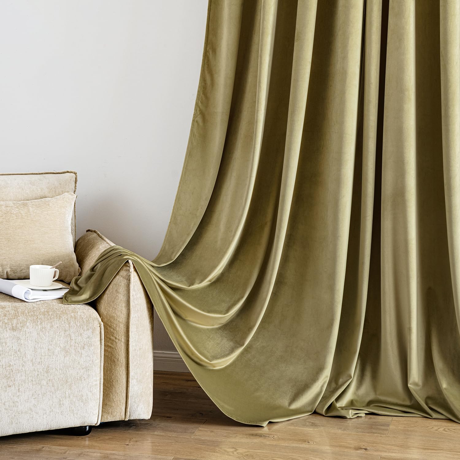 Rideaux Velours Vert Foncé MIULEE - Lot De 2, 140x290 Cm - Semi-Occultants Et Isolants