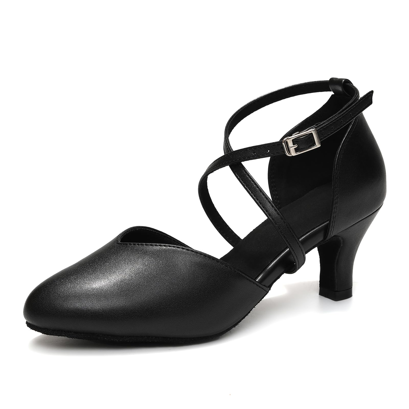 Scarpe da Ballo Latino Americano Donna Punta Chiusa Professionale Carattere Moderno Salsa Tango Valzer Scarpe Ballo de Sala,Modello-L666,Tacco di 6 cm