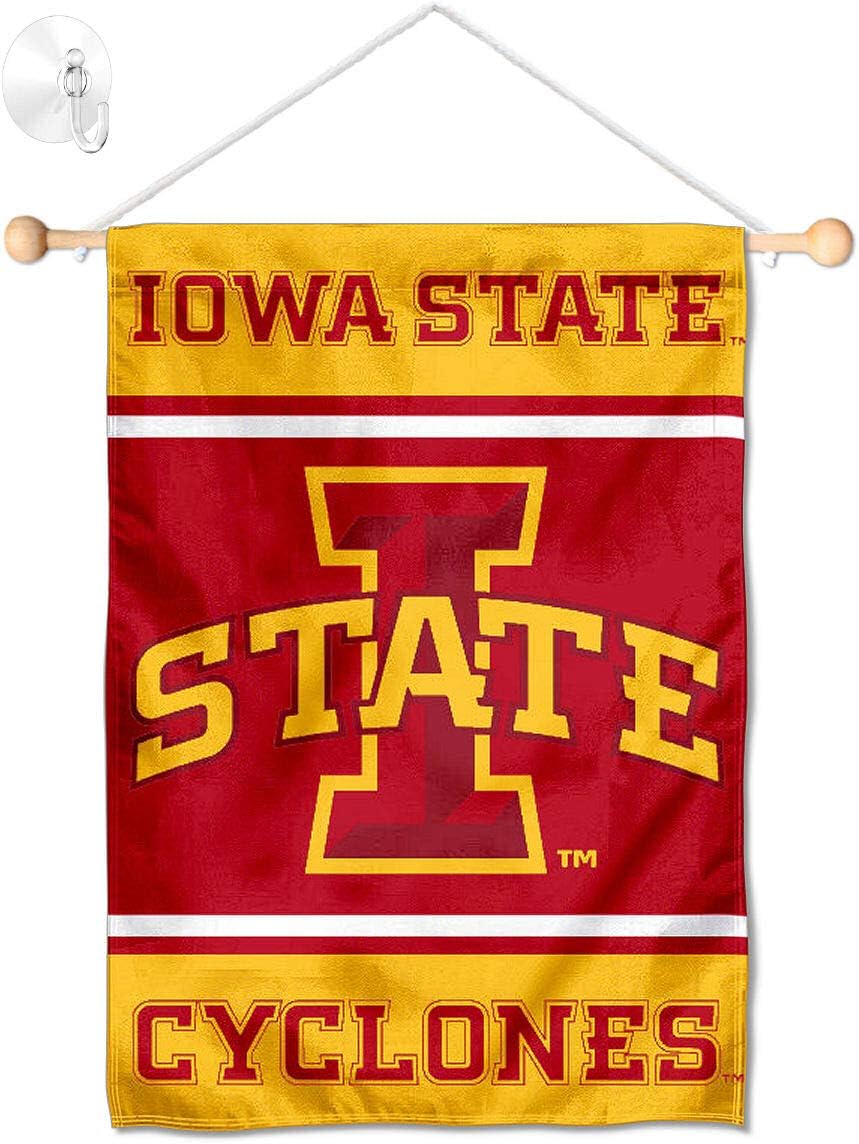 Iowa State Cyclones Window Wall Banner Hanging Flag with Suction Cup