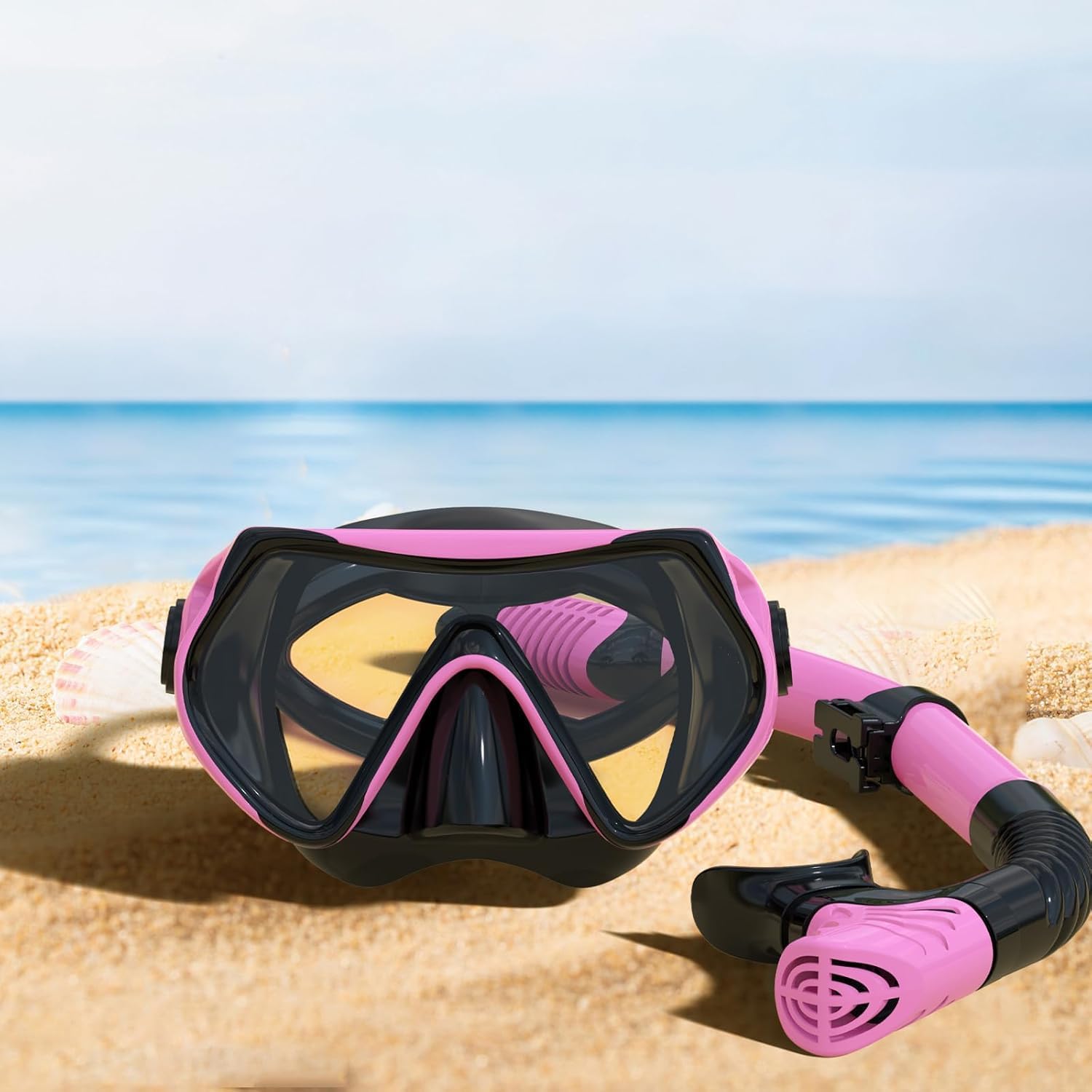 Snorkeling Gear for Adults, JRing Snorkel Mask Set with 180 Degree Tempered Glass Anti Fog Goggles Scuba Dry Top Snorkel for Swimming, Scuba Diving Mask for Men Women(Pink) - Image 7