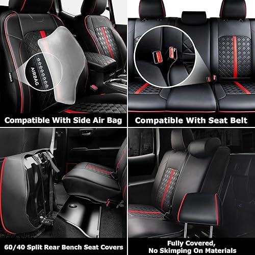 Miniatura 5 de Tacoma - Fundas de asiento personalizadas para 2016-2023 de doble cabina y tripulación Tacoma SR, SR5, Limited, TRD Pro, TRD Sport, TRD Off-Road,