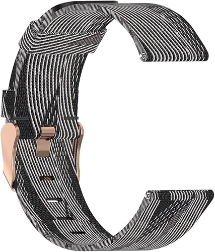 Miniatura 45 de Correa de reloj de liberación rápida de lona de 0.866 pulgadas compatible con Fossil Men's de 1.732 pulgadas Gen 6/Gen 5 Julianna, Q Amarillo,Negro