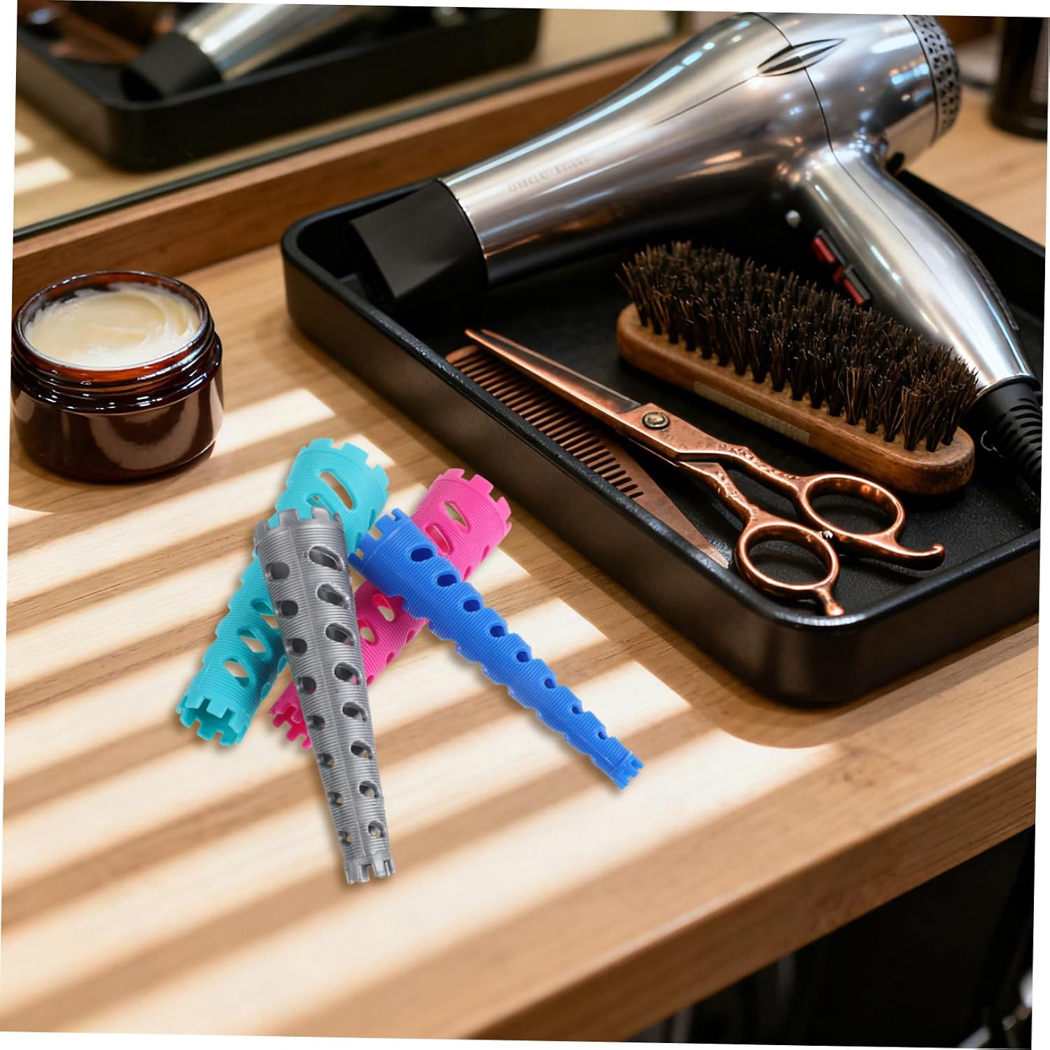 48pcs Small Plastic Cold Perm Rods 4.2 Inch Spiral Hair Perming Tools Set for Tight Curls and Salon Styling