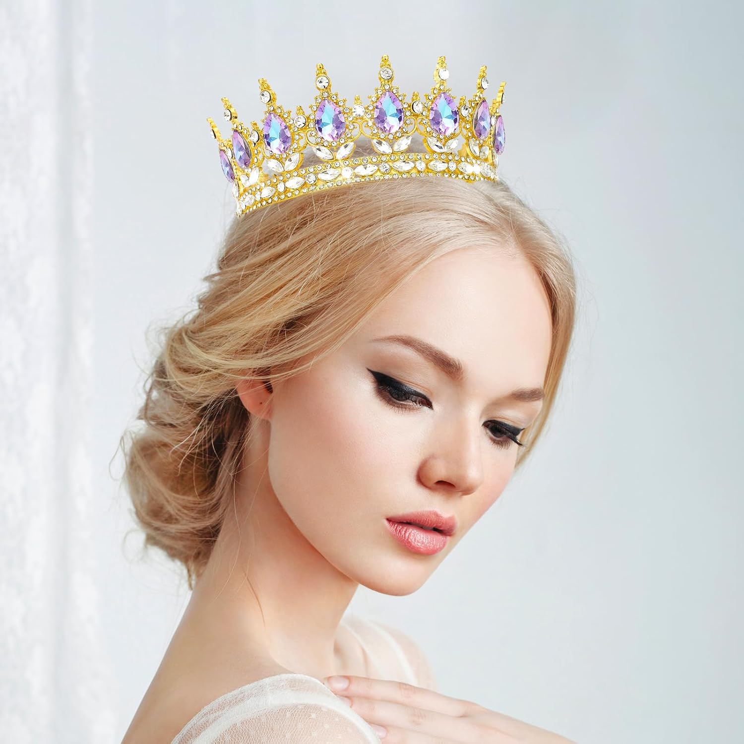 Queen Crown Rhinestone Wedding Crowns and Tiaras for Women Costume Party Hair Accessories Princess Birthday Crown Crystal Bridal Crowns - Image 4
