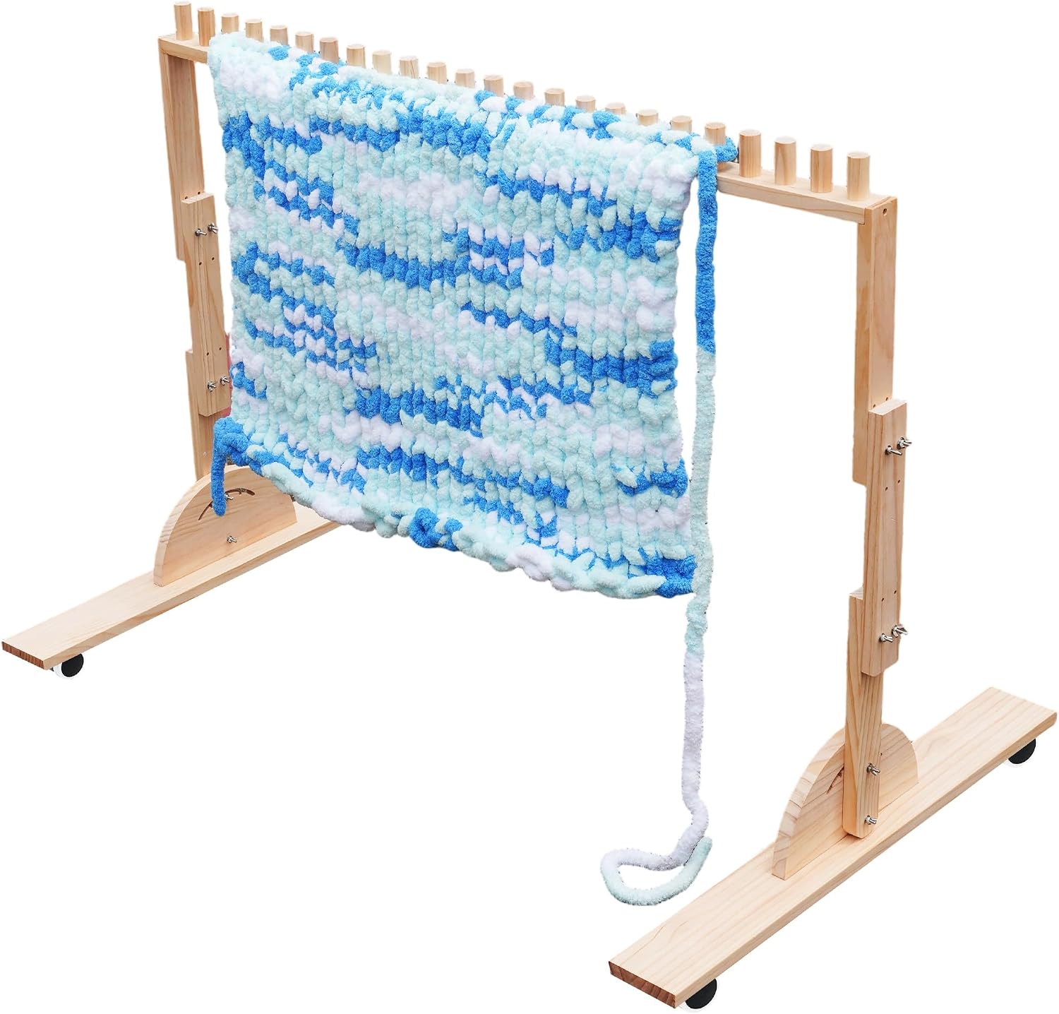 LITURTOO 64IN Chunky Blanket Loom - Table and Adjustable Loom for DIY Throw Blankets, Adjustable Size Hand Knitting Yarn Chunky,No Needles Required,Beginner Friendly Yarn Craft