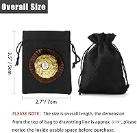 Vista 4 de 20 bolsas de regalo de arpillera negra con cordón de 2.7 x 3.5 pulgadas, lino para Halloween, dulces, joyas, bolsa de yute para bodas y fiestas