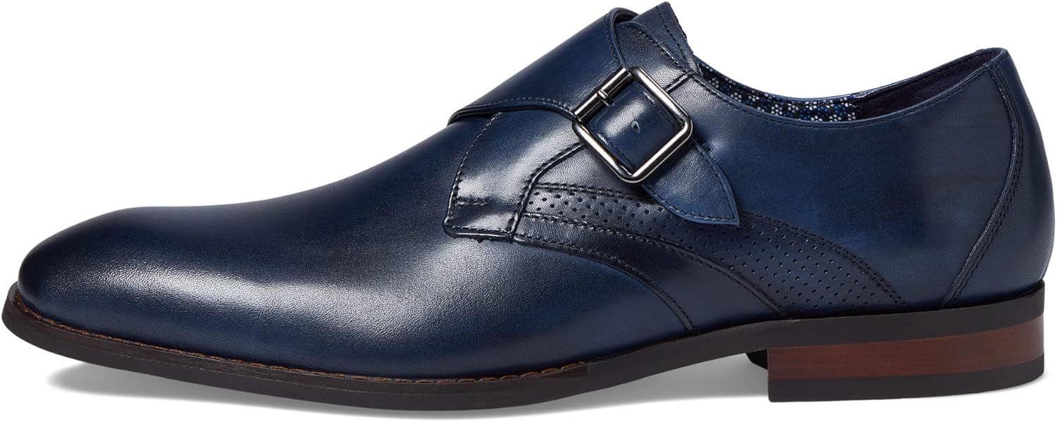 STACY ADAMS Karcher Monk Strap Navy 12 M