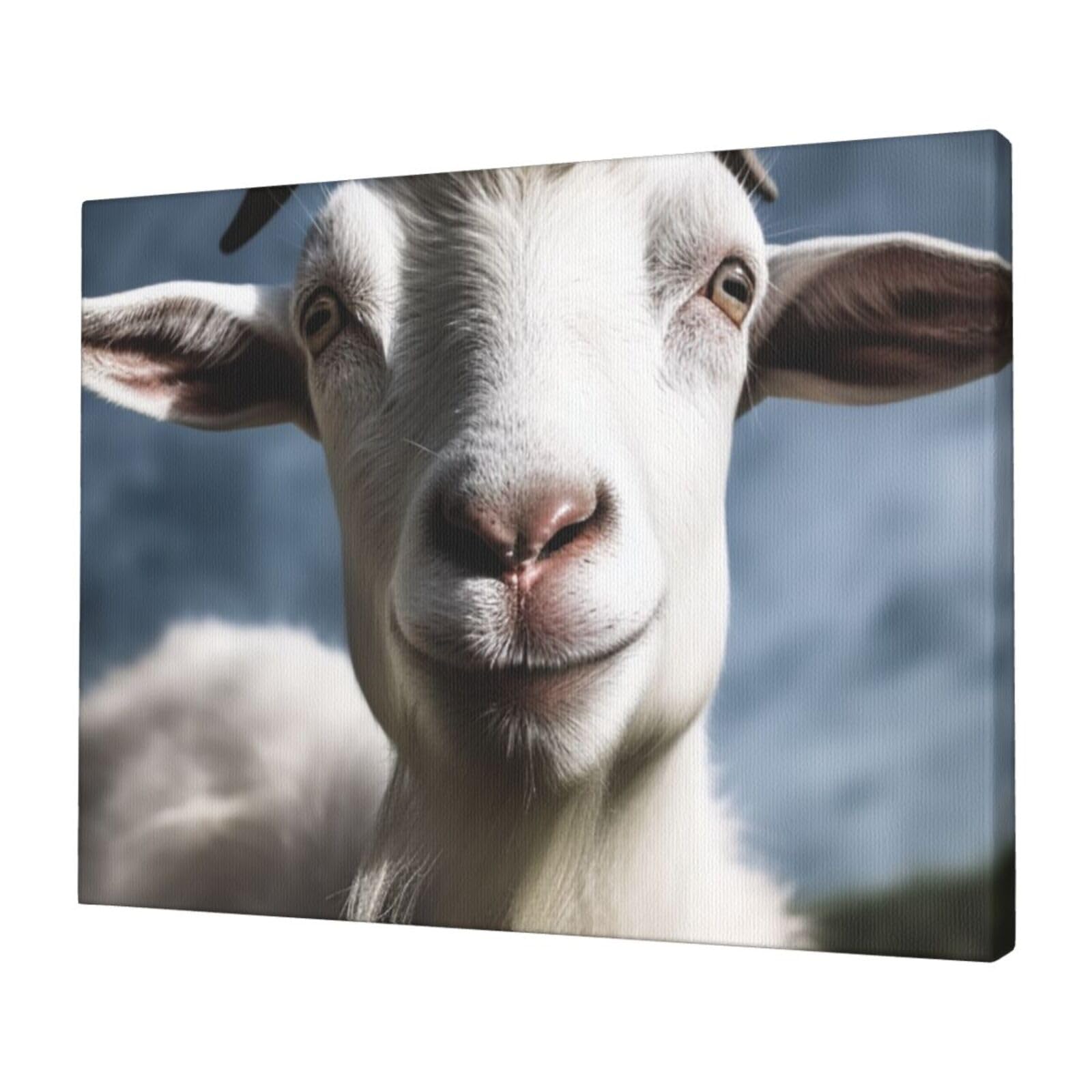 FodPand Canvas Wall Art for Living Room Wall Decor 12"x16" Modern Artwork Painting Pictures Hanging Canvas Prints Goat Aesthetic Wall Art for Bedroom Bathroom Office Wallart Decor