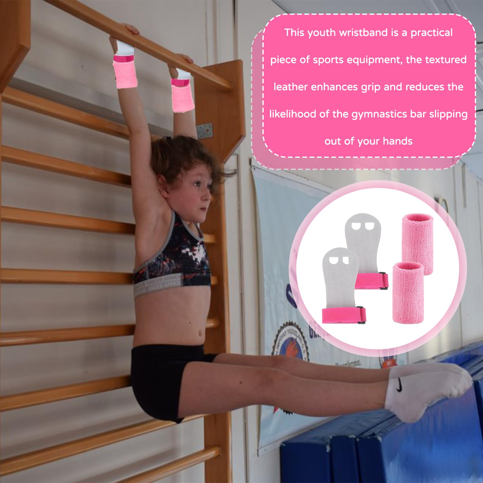 Manique Gymnastique Fille Barre Asymétrique Ensemble Fitness 4 Pièces