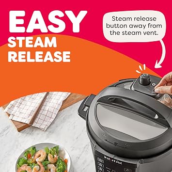 Instant Pot 6QT RIO 7-in-1 Multi-Cooker, Pressure Cooker, Slow cook, Saute, Steam, Rice Maker, Yogurt, Warmer, Black, 6 Quarts