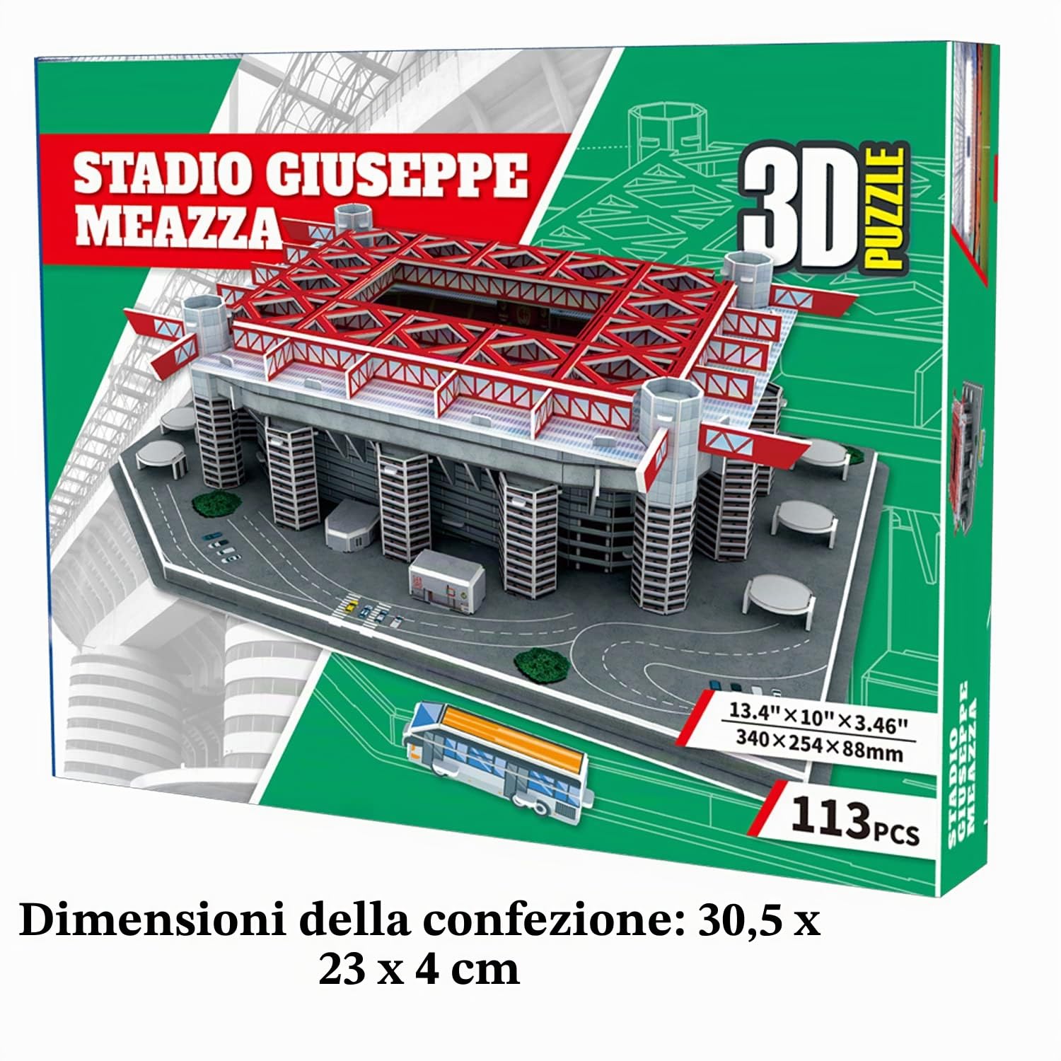 Georgie Porgy Puzzle dello Stadio di Calcio 3D DIY Giocattoli da Costruzione Set di Sostruzione (San Siro Staduim 113 Pezzi)