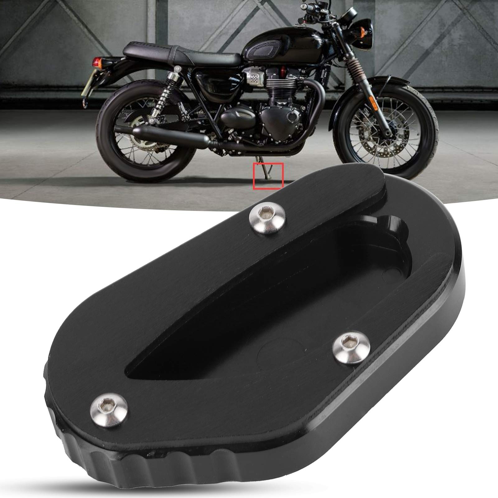 Akcesoria motocyklowe Bonneville T100 18-2020 T120 16-2020 wyściółka boczna powiększacz stopki czarna
