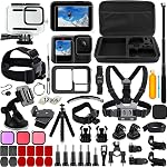65-in-1 Accessories Kit for GoPro Hero 13 Black, Action Camera Accessories Set, Protective Film Waterproof Case Silicone Protective Case Selfie Stick Filter for GoPro Hero 13