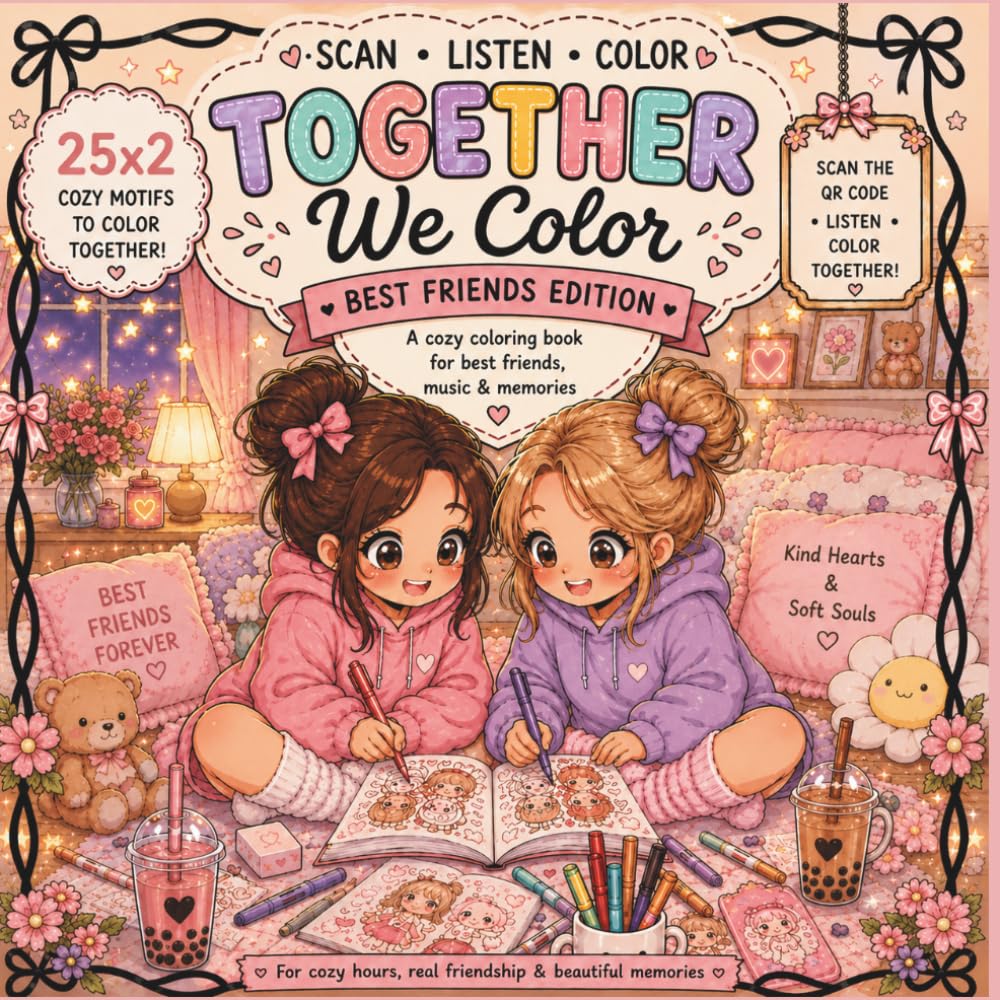 Cozy Coloring Together – Best Friend Edition: Cute Cozy Coloring Pages to Relax, Create Memories & Color Together With Your Best Friend