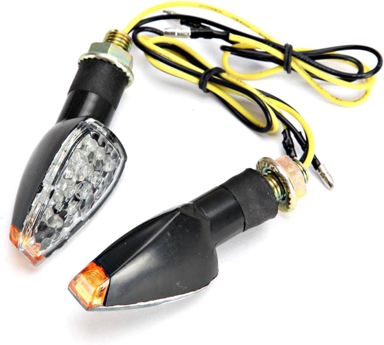 Motorcycle Turn Signals 2pcs LED Bulb Indicators Motorbike Blinkers Amber Lamp Lights Fits Choppers, Cruisers, Touring Motorbike