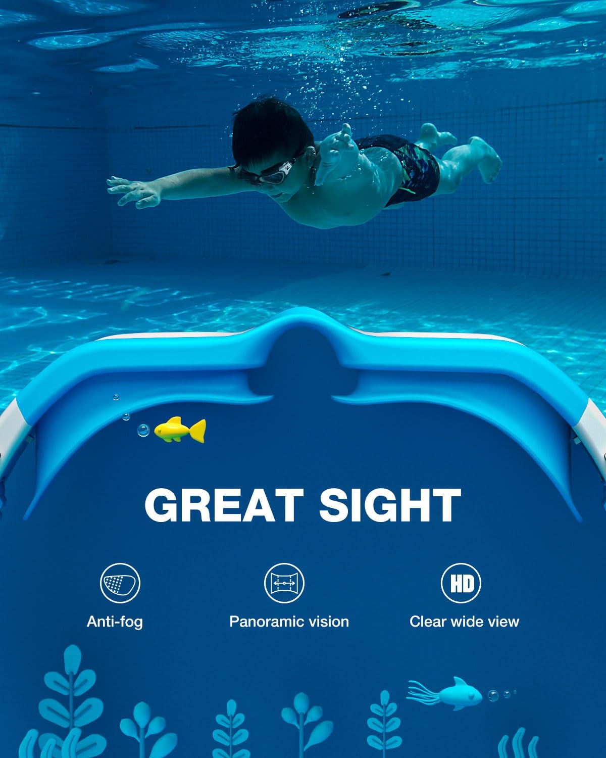 ZIONOR Kids Swim Goggles, G1MINI SE Anti-fog Swimming Goggles for Kid Child 6-14 - Image 5