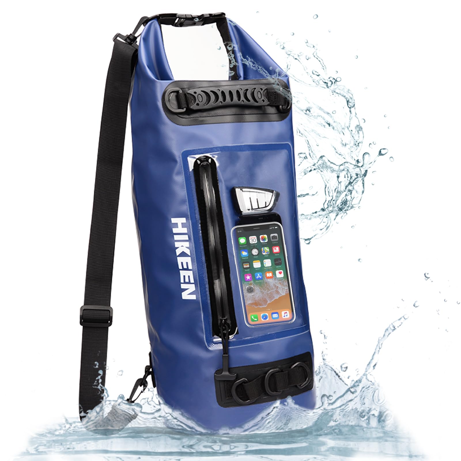 BOOSTEADY 5L/10L/20L Sac Sec Étanche Léger IPX7, Sac Impermeable Étui de Téléphone pour Écran Tactile Zippé avec Anneaux en D & Sangle Réglable, Dry Bag Waterproof Bag pour Plage Kayak Bateau-20L