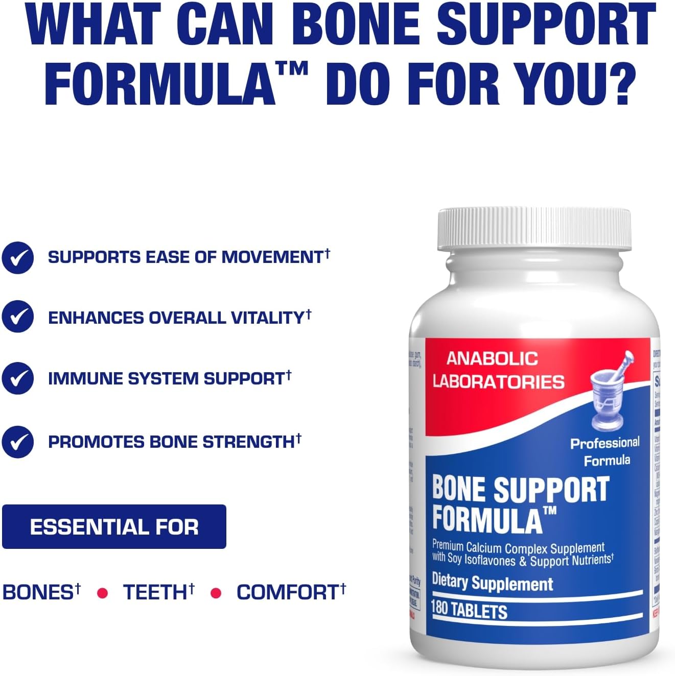 Clinical Calcium Complex Bone Supplement - Restorative Calcium Magnesium Zinc D3 Supplement for Bone Health Strength & Density Support with Antioxidant Bioflavonoids - High Absorption - 30 Servings