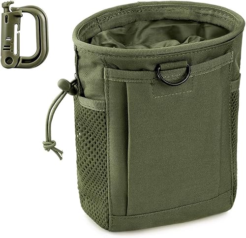 LIVANS Bolso Táctico Molle, Bolsa de Recuperación de Cargadores con Cordón, Bolsa de Municiones para Cinturón, Bolsa Fanny Ajustable, Bolsa de