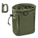 LIVANS Tactical Molle Dump Pouch, Magazine Recovery Pouch Drastring Ammo Bag Belt Utility Fanny Adjustable Military Holster Bag Outdoor for Airsoft Paintball Hunting Gear with D-Ring Grimlock