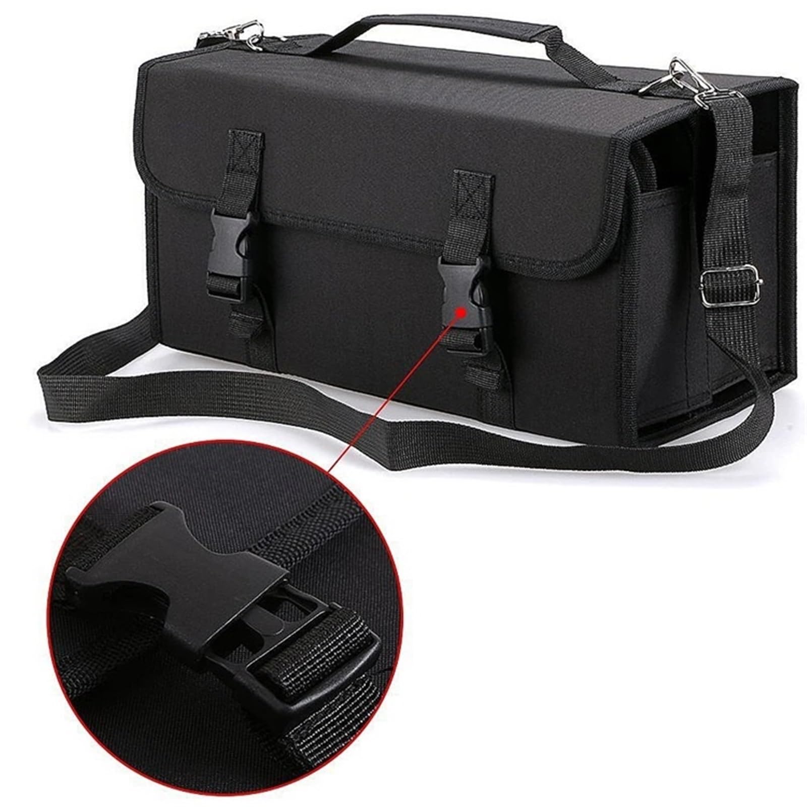 Aufbewahrungsbox für Markierungsstifte 120 Slot Große Kapazität Faltbare Marker Stift Fall Art Marker Stift Tasche Lagerung Tasche Langlebige Skizze Werkzeug Lagerung Box schreibwaren für Büro(Black)