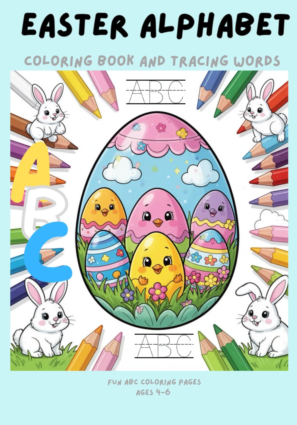 Easter Coloring Book and Tracing Words