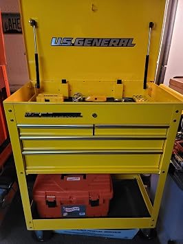 Roller Cart Tool Cabinet Storage Chest Box Glossy 4 Drawer 580 Lb. Capacity - Yellow