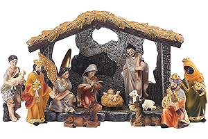 Miniature Manger Scene: Intricate Nativity Set for Home Decor and Religious Display