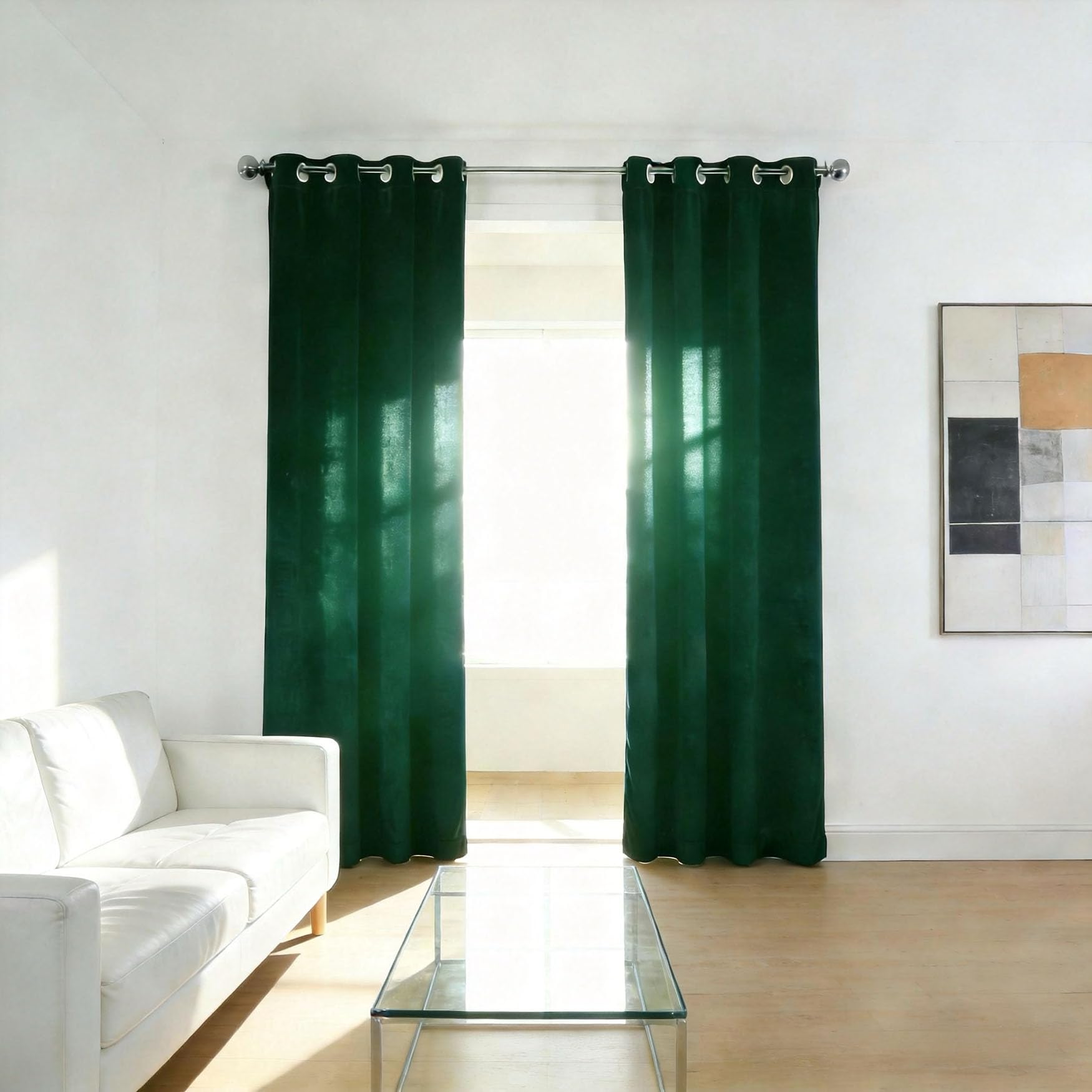 Rideau occultant thermique vert foncé 170 x 70 cm de fenêtre