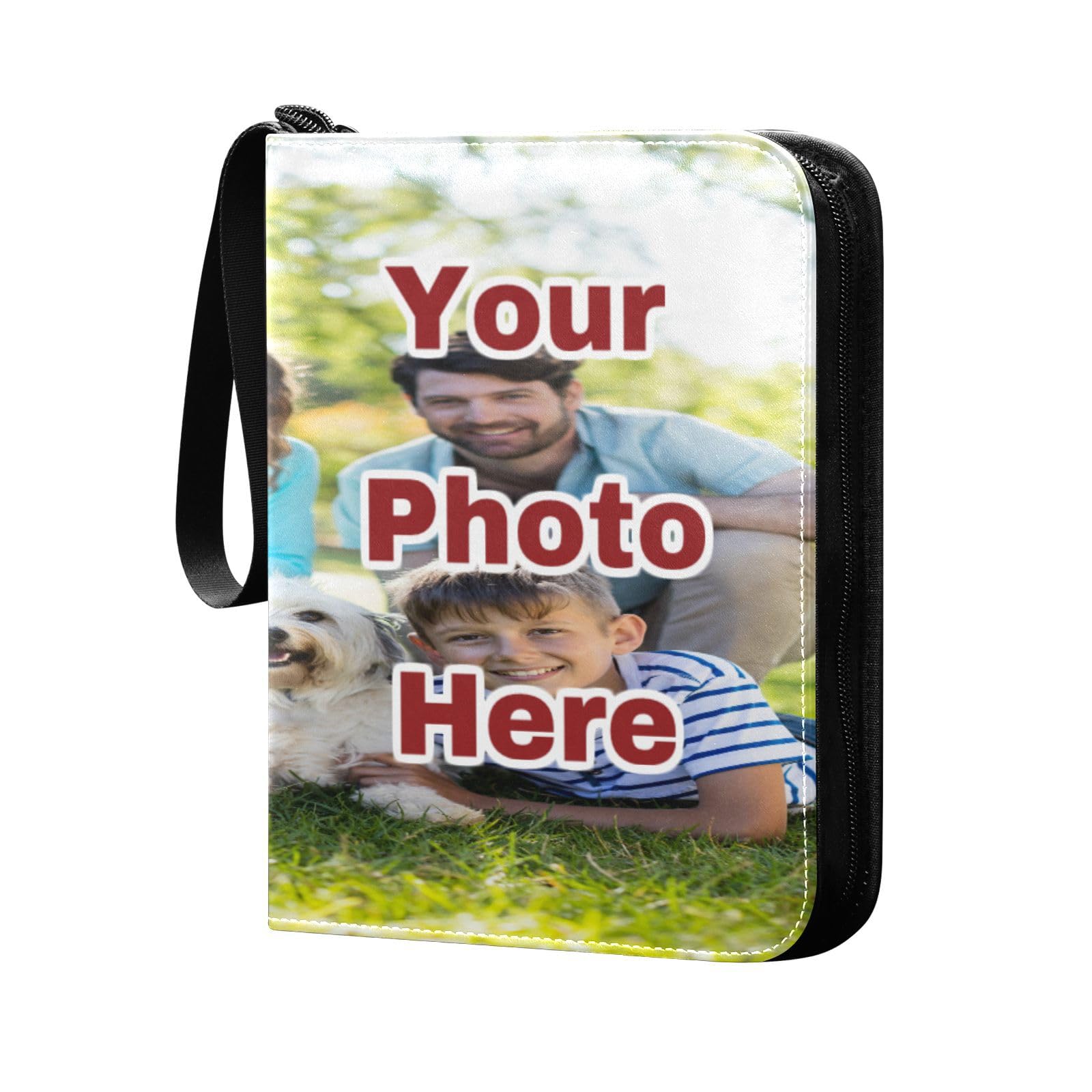 Custom Your Photo Card Binder 400 Pockets Personalized Trading Card Storage Binder Album with Sleeves Zipper Card Collection Holder Folder for Game Cards Sport Cards Sleeved Cards