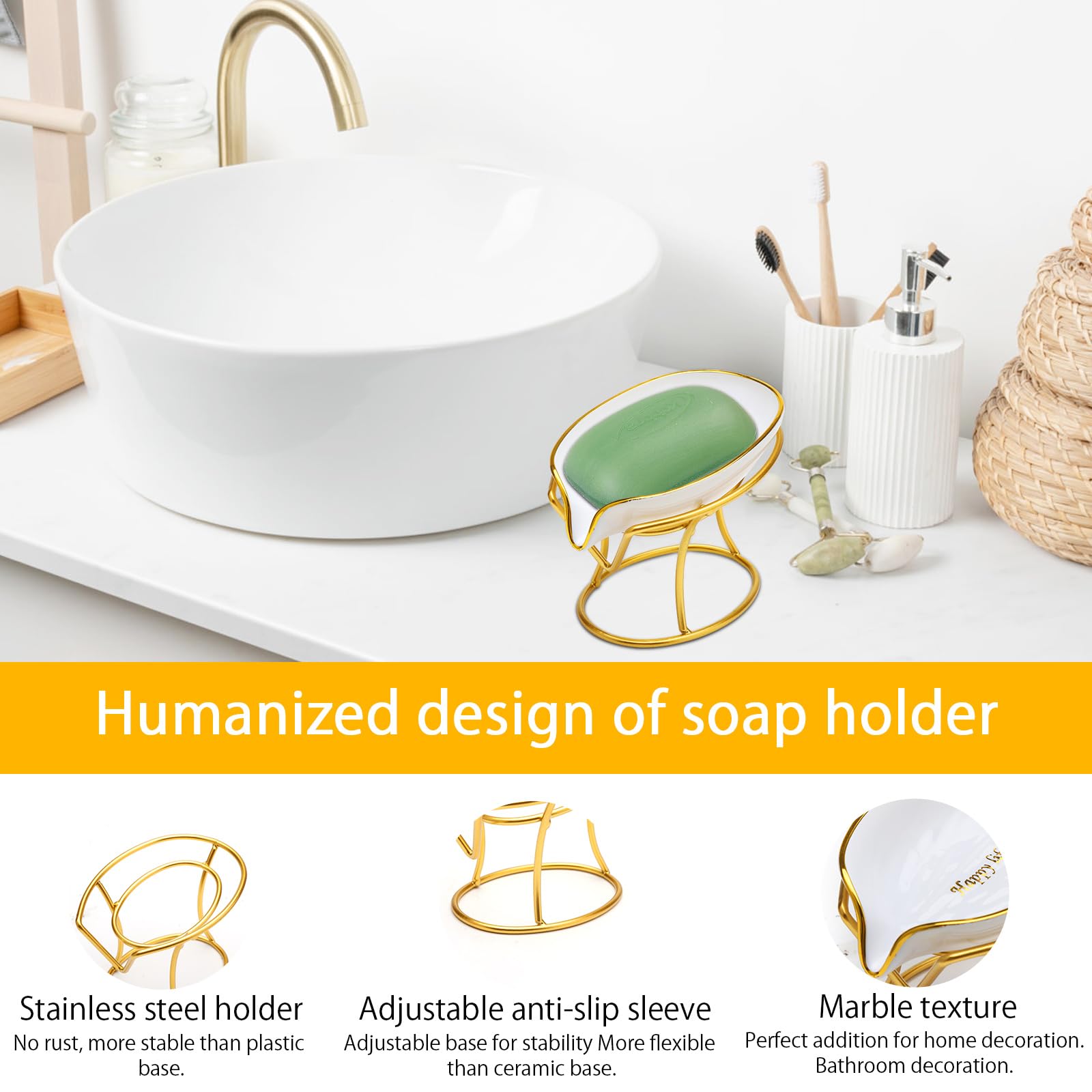 Seifenschale Mit Ablauf In Blattform – Keramik-Seifenhalter Für Bad, Dusche & Küche (Weiß, Selbstentleerend)